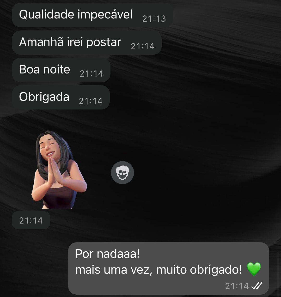 Depoimento da cliente Paola em print de conversa